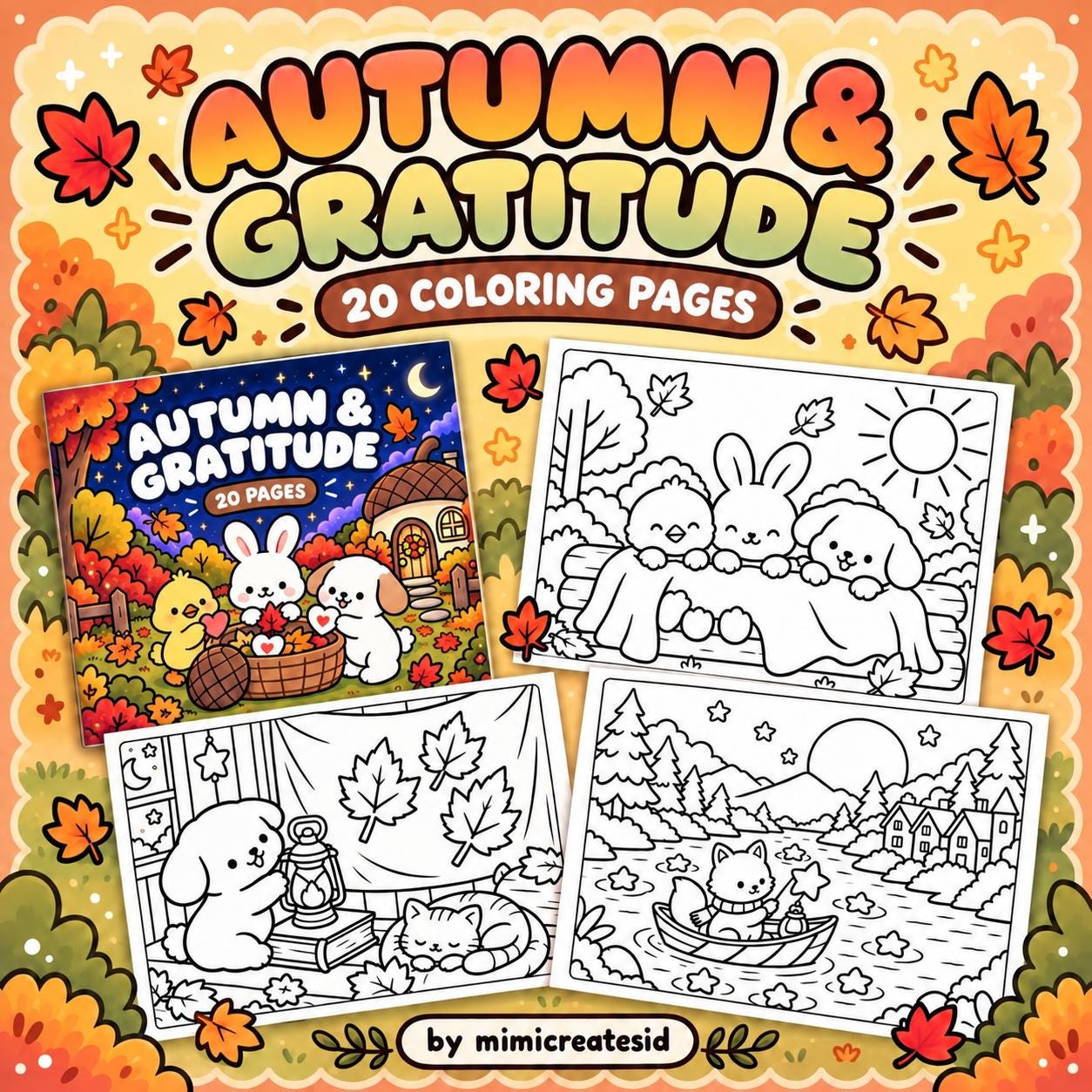 Buku Mewarnai Anak Autumn & Gratitude – gambar 1