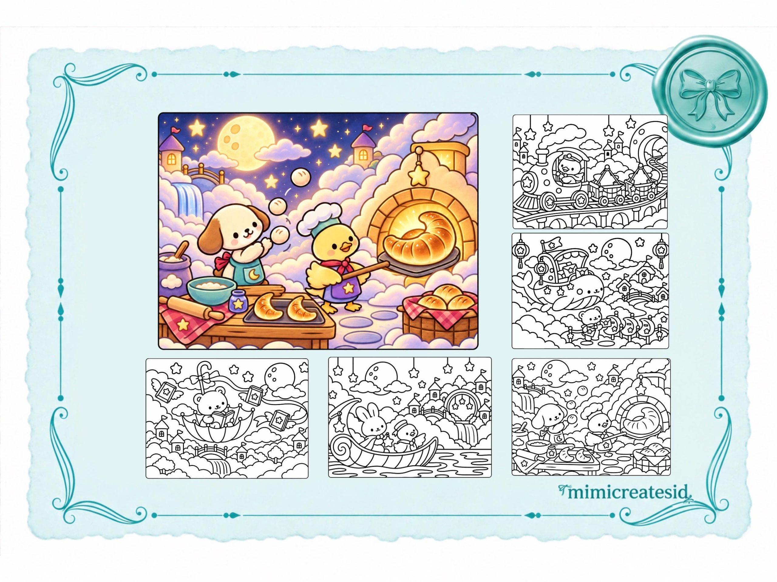 Buku Mewarnai Anak Moonlight Wish Village – gambar 3