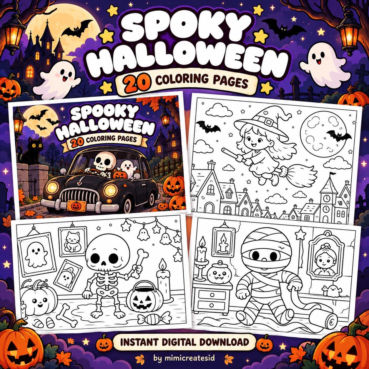 Buku Mewarnai Halloween Anak – gambar 1