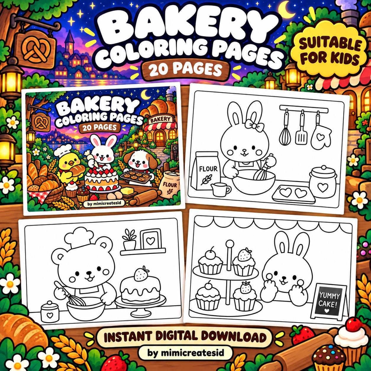 Buku Mewarnai Kawaii Bakery – gambar 1