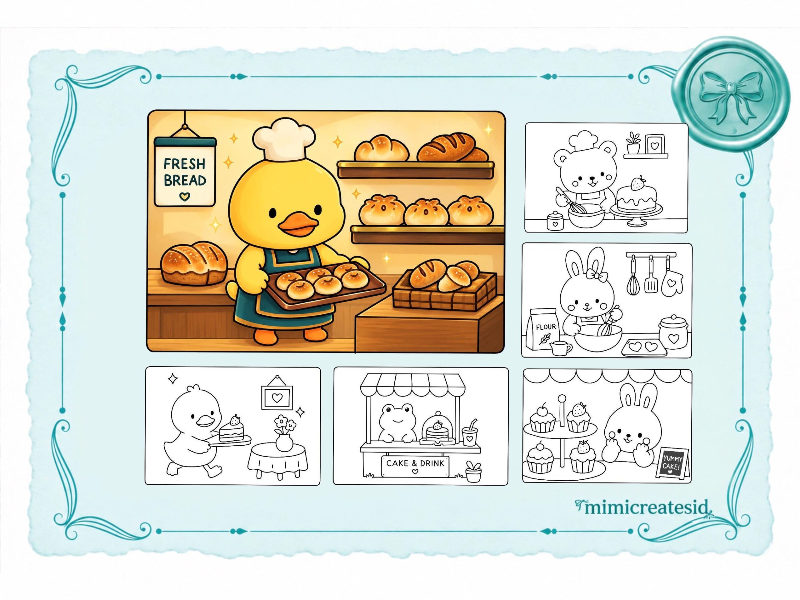 Buku Mewarnai Kawaii Bakery – gambar 2