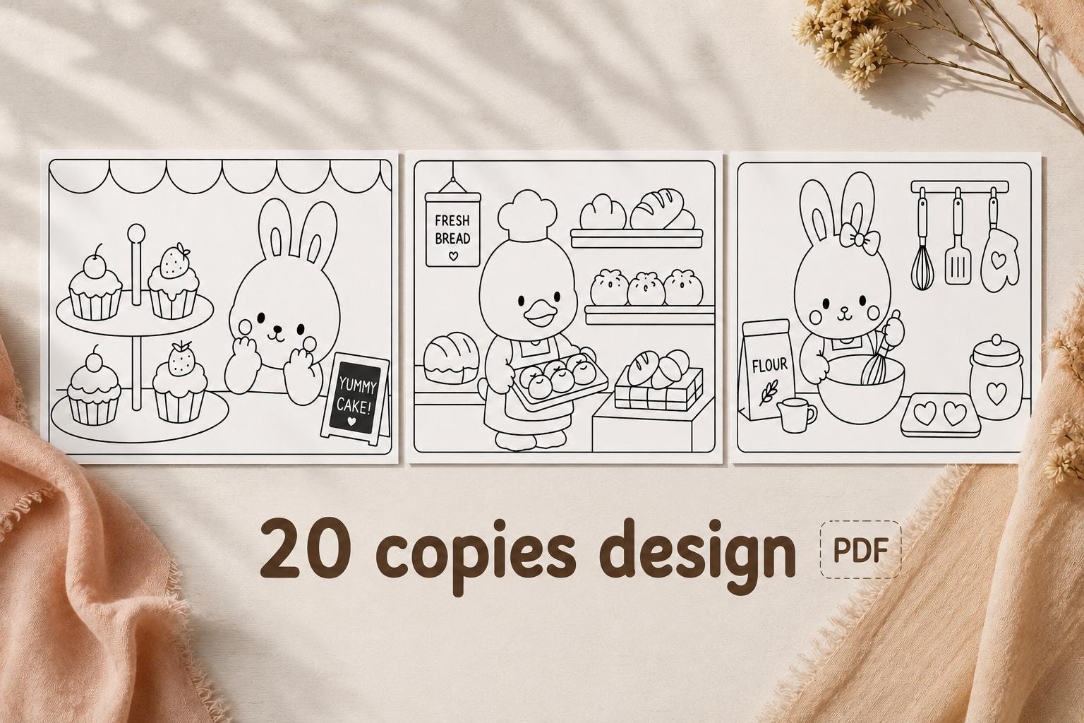 Buku Mewarnai Kawaii Bakery – gambar 5