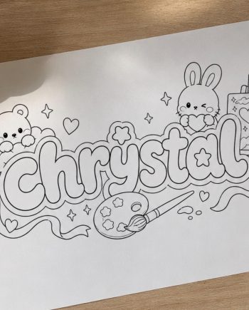 Coloring Page Nama Anak Custom – gambar 1