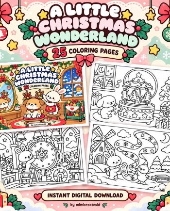 Coloring Book Natal Anak Little Christmas Wonderland – gambar 1