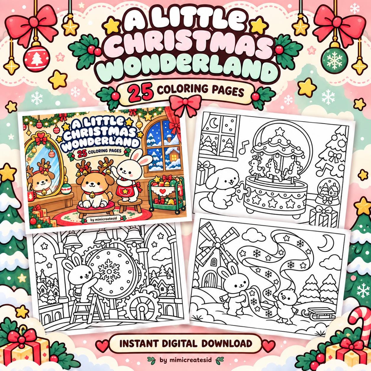 Coloring Book Natal Anak Little Christmas Wonderland – gambar 1